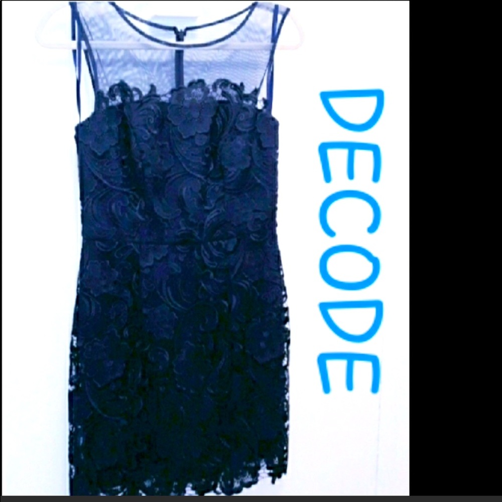 DECODE NAVY BLUE LACE SLEEVELESS DRESS